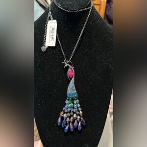 BETSEY JOHNSON Shake It Off‎ Peacock Pendant Necklace NWT